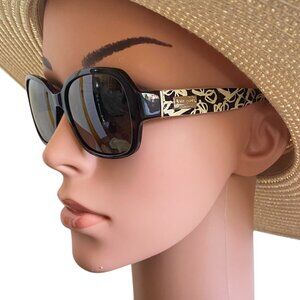 Kate Spate Akira Polarized Sunglasses in Coach Case